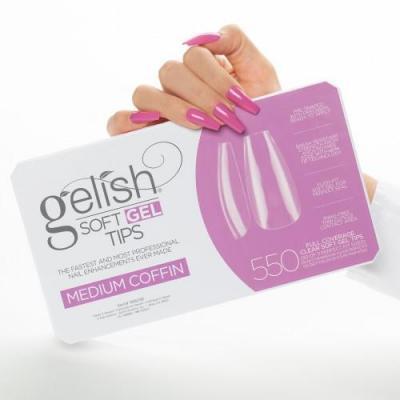 Gelish Soft Gel Tips MEDIUM COFFIN 550 pcs