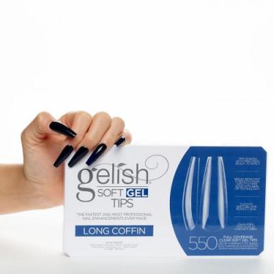 Gelish Soft Gel Tips LONG COFFIN 550 pcs