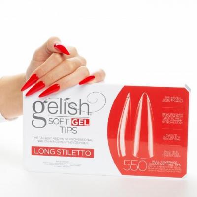 Gelish Soft Gel Tips LONG STILETTO 550 pcs